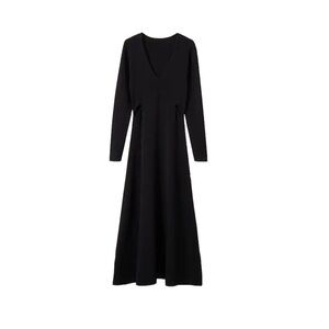 Mango NEW Cut Out Black Long Sleeve Dress Size Medium